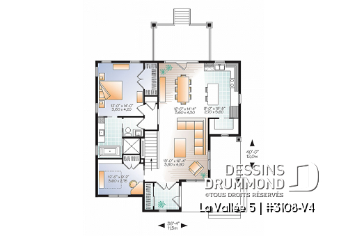 Rez-de-chaussée - Maison style champêtre rustique, 4 chambres incluant sous-sol aménagé, grand garde-manger, vestibule fermé - La Vallée 5