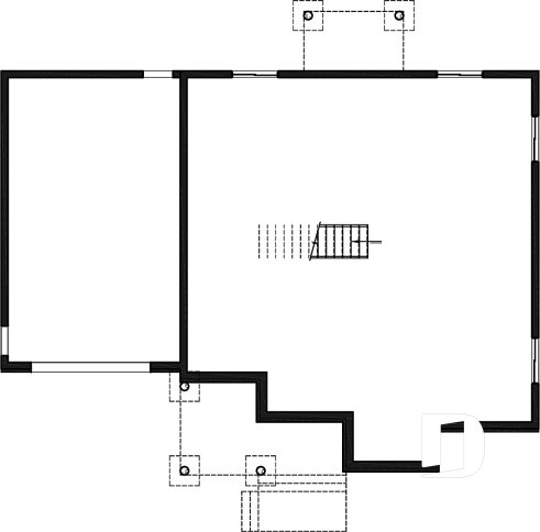 Sous-sol - Plan de maison à étage, 3 chambres et bureau à la maison, garage, aire ouverte à l'arrière, vestiaire - La Vallée 6