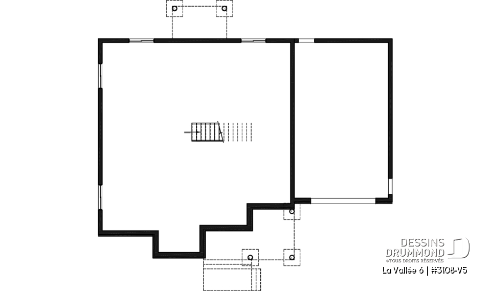 Sous-sol - Plan de maison à étage, 3 chambres et bureau à la maison, garage, aire ouverte à l'arrière, vestiaire - La Vallée 6