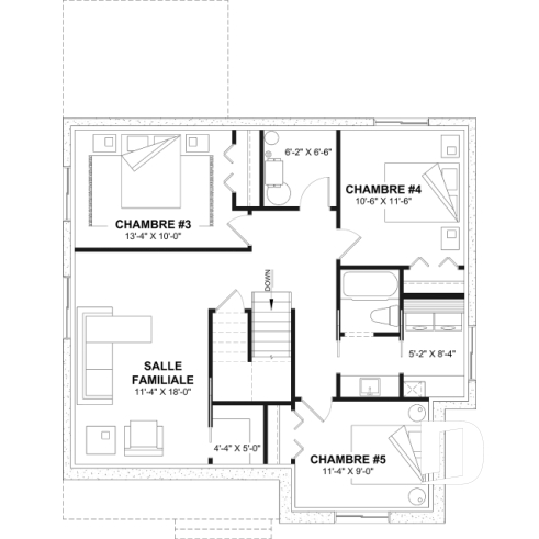Sous-sol aménagé (Optionel $) - Plan de maison plain-pied farmhouse économique avec jusqu’à 5 chambres, une opportunité rare à saisir - Lozère 3
