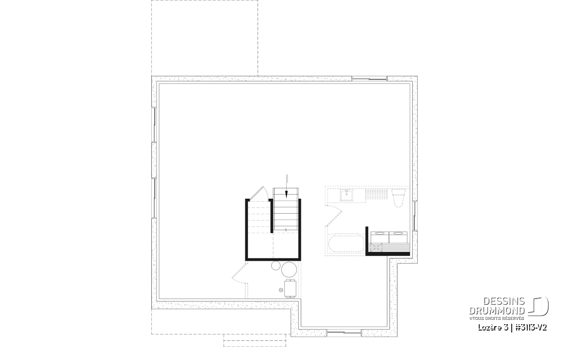 Sous-sol aménageable - Plan de maison plain-pied farmhouse économique avec jusqu’à 5 chambres, une opportunité rare à saisir - Lozère 3
