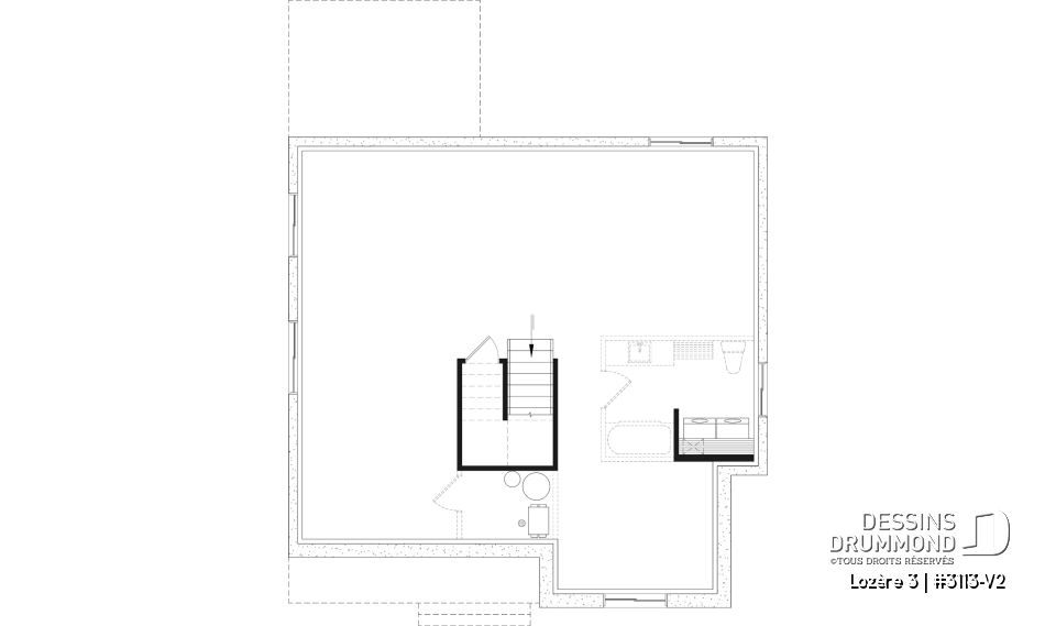 Sous-sol aménageable - Plan de maison plain-pied farmhouse économique avec jusqu’à 5 chambres, une opportunité rare à saisir - Lozère 3