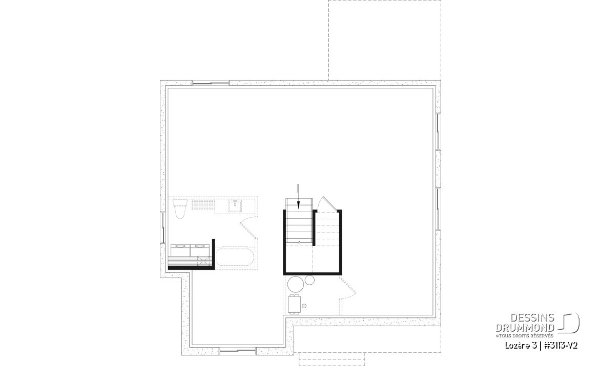 Sous-sol aménageable - Plan de maison plain-pied farmhouse économique avec jusqu’à 5 chambres, une opportunité rare à saisir - Lozère 3