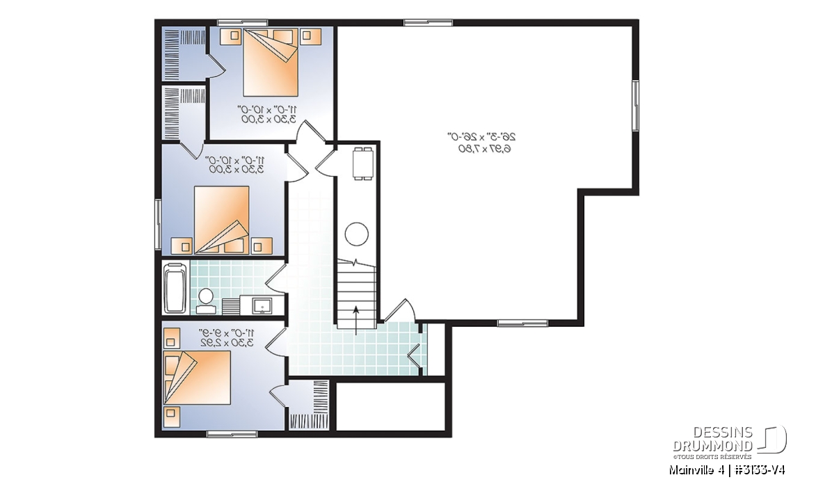 Sous-sol - Plain-pied champêtre de 1 à 5 chambres, bureau à domicile, superbe cuisine avec grand îlot, plafond 9pi. - Mainville 4