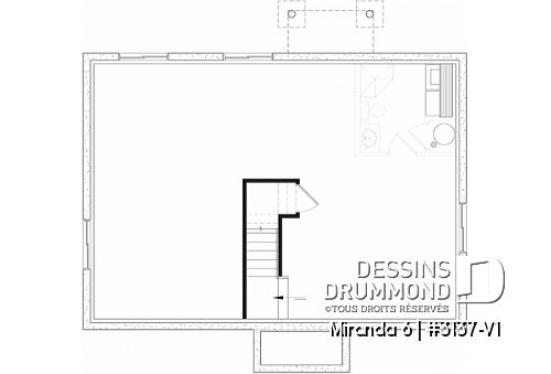 Sous-sol aménageable - Plain-pied abordable, sous-sol aménagé (optionel $), 2 à 4 chambres, 2 salles de séjour, 2 sdb.  - Miranda 6