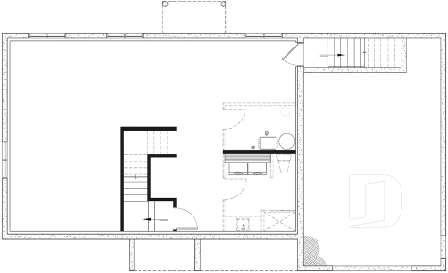 Sous-sol aménageable - Plan de maison plain-pied farmhouse compact avec garage, idéal pour premiers acheteurs et petits budgets - Miranda 4