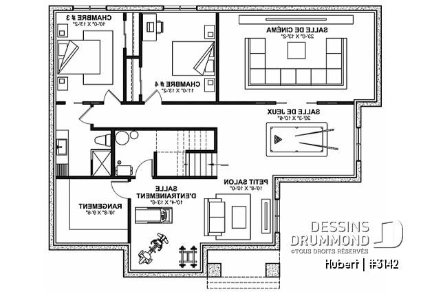 Sous-sol - Maison familiale 2 à 5 chambres selon aménagement sous-sol, cinéma maison, bureau, salle de jeux - Hubert