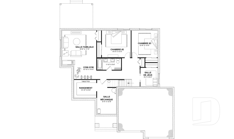 Sous-sol aménagé (Optionel $) -  - Hubert 3