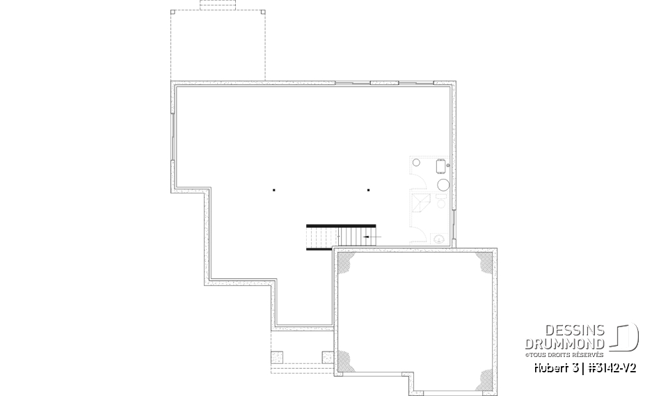 Sous-sol aménageable - Modèle plain-pied avec garage double, grande suite principale au RDC, foyer au bois STUV et bureau - Hubert 3