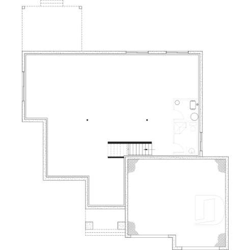 Sous-sol aménageable - Modèle plain-pied avec garage double, grande suite principale au RDC, foyer au bois STUV et bureau - Hubert 3