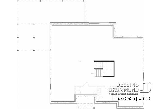 Sous-sol aménageable - Plain-pied Farmhouse 1 à 4 chambres, bureau, cuisine avec garde-manger, finition sous-sol optionnelle ($) - Muskoka