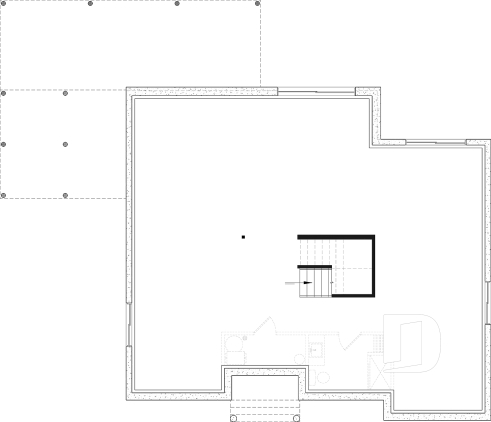 Sous-sol aménageable - Plain-pied Farmhouse 1 à 4 chambres, bureau, cuisine avec garde-manger, finition sous-sol optionnelle ($) - Muskoka