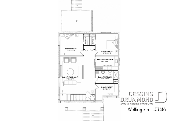 Sous-sol - Plain-pied champêtre 4 chambres, 2 salons et bien pensé pour une grande famille - Wellington
