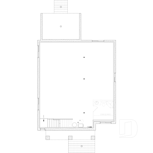 Sous-sol aménageable - Plan de maison plain-pied champêtre avec 2 à 4 chambres et 2 salons, conçu pour les grandes familles - Wellington