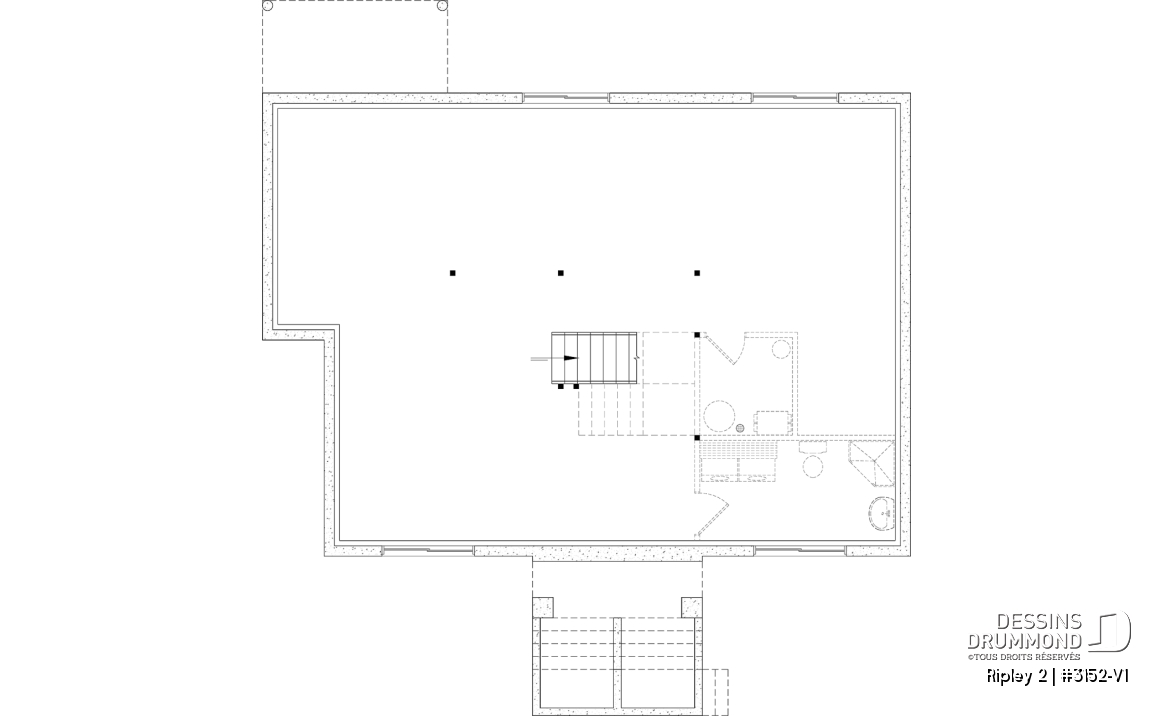 Sous-sol aménageable - Plan de maison de plain-pied avec sous-sol aménagé optionnel ($), 1 à 4 chambres, superbe chambre des parents - Ripley 2