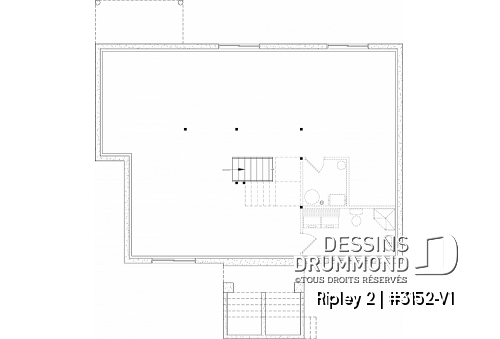 Sous-sol aménageable - Plan de maison de plain-pied avec sous-sol aménagé optionnel ($), 1 à 4 chambres, superbe chambre des parents - Ripley 2