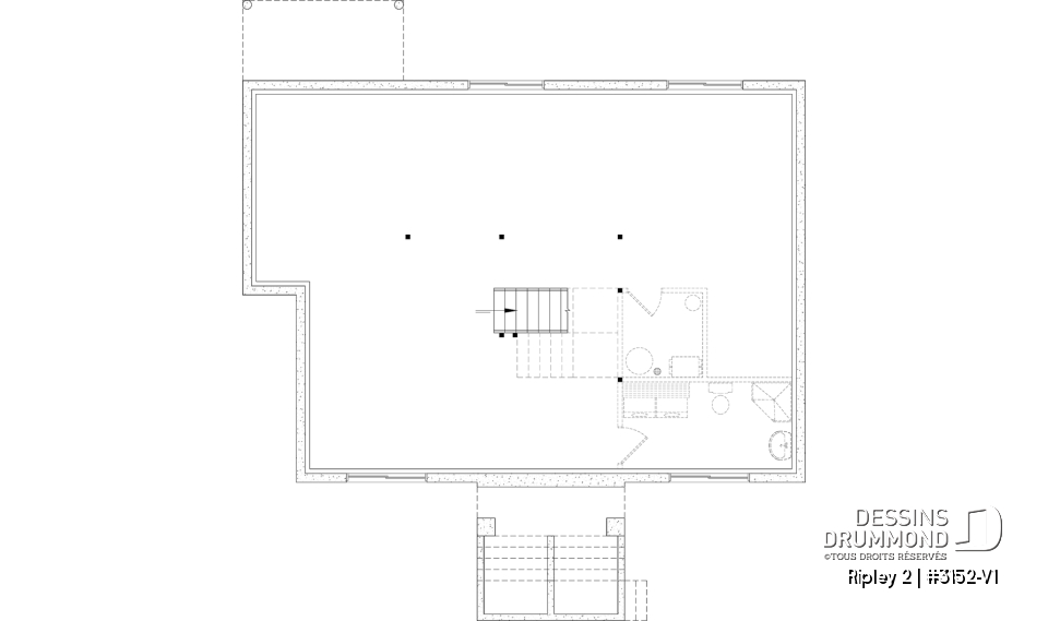 Sous-sol aménageable - Plan de maison de plain-pied avec sous-sol aménagé optionnel ($), 1 à 4 chambres, superbe chambre des parents - Ripley 2