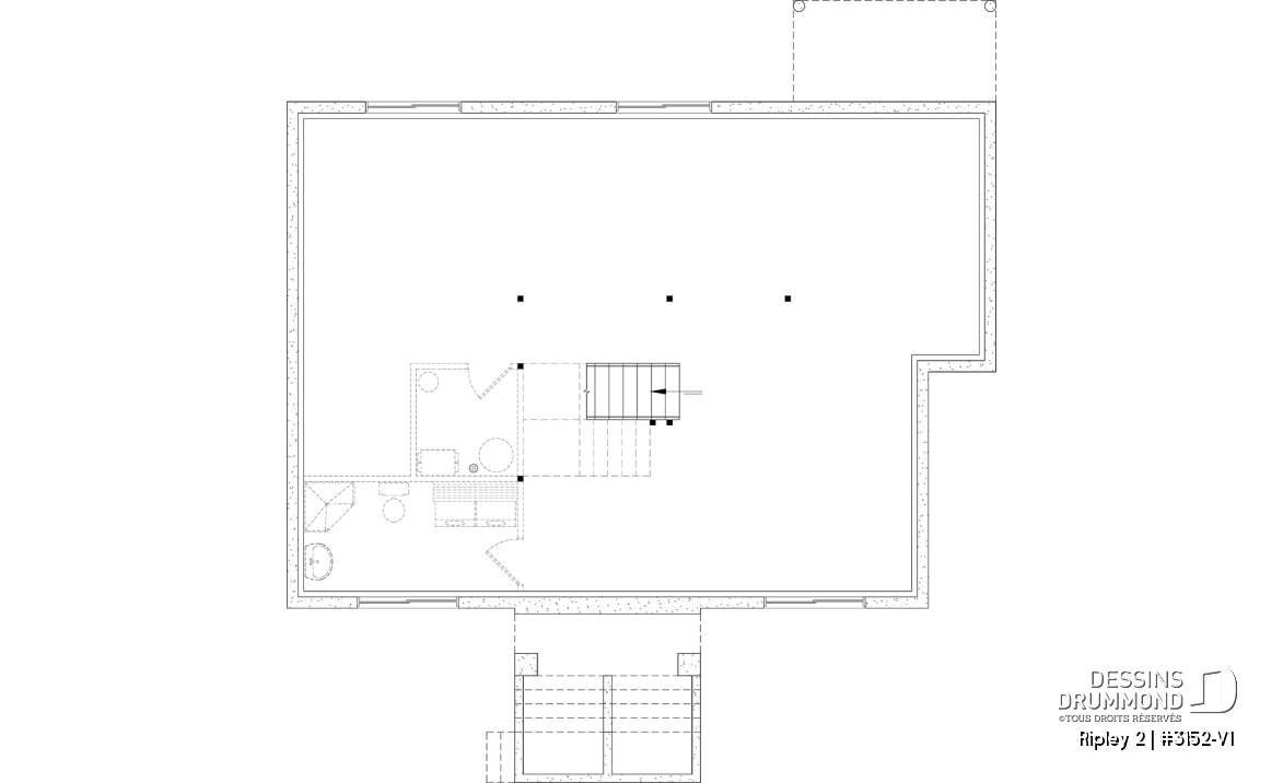 Sous-sol aménageable - Plan de maison de plain-pied avec sous-sol aménagé optionnel ($), 1 à 4 chambres, superbe chambre des parents - Ripley 2