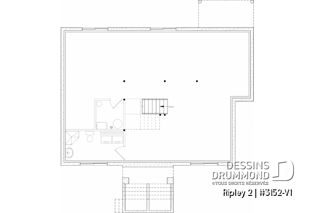 Sous-sol aménageable - Plan de maison de plain-pied avec sous-sol aménagé optionnel ($), 1 à 4 chambres, superbe chambre des parents - Ripley 2