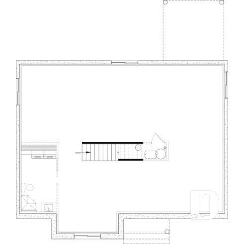 Sous-sol aménageable - Plan de maison plain-pied Farmhouse, bureau, jusqu’à 5 chambres, sous-sol aménagé optionnel ($) - Aspen Creek 3