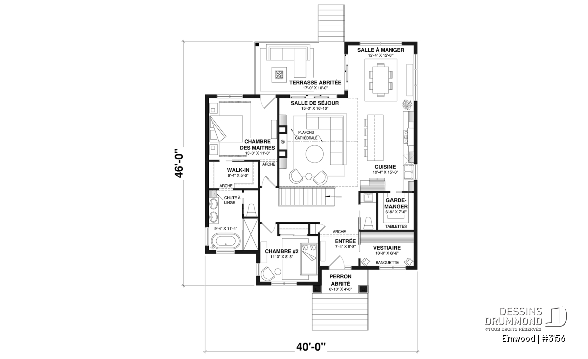 Rez-de-chaussée - Plain-pied avec sous-sol aménagé optionnel ($), suite des parents au rdc, terrasse abritée, plafond cathédral - Elmwood
