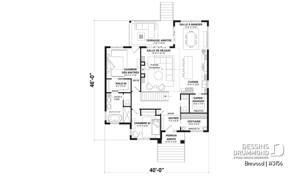 Rez-de-chaussée - Plain-pied avec sous-sol aménagé optionnel ($), suite des parents au rdc, terrasse abritée, plafond cathédral - Elmwood