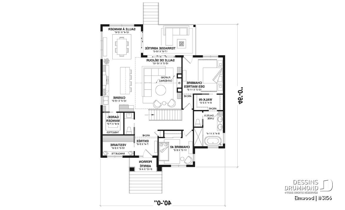 Rez-de-chaussée - Plain-pied avec sous-sol aménagé optionnel ($), suite des parents au rdc, terrasse abritée, plafond cathédral - Elmwood