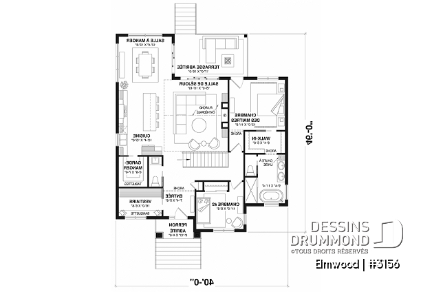 Rez-de-chaussée - Plain-pied avec sous-sol aménagé, suite des parents au rez-de-chaussée, terrasse abritée et plafond cathédral - Elmwood