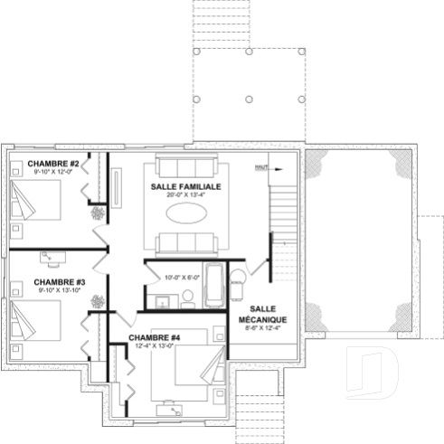 Sous-sol aménagé (Optionel $) - Plan de plain-pied haut de gamme avec garage, possibilité de 4 chambres, plafond cathédral et suite parentale - Boston 2