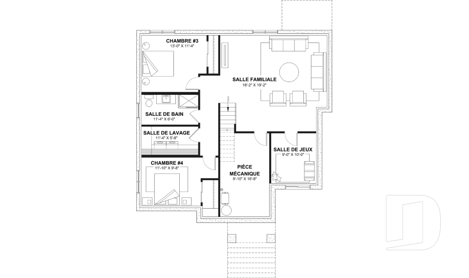 Sous-sol aménagé (Optionel $) -  - Cedar grove