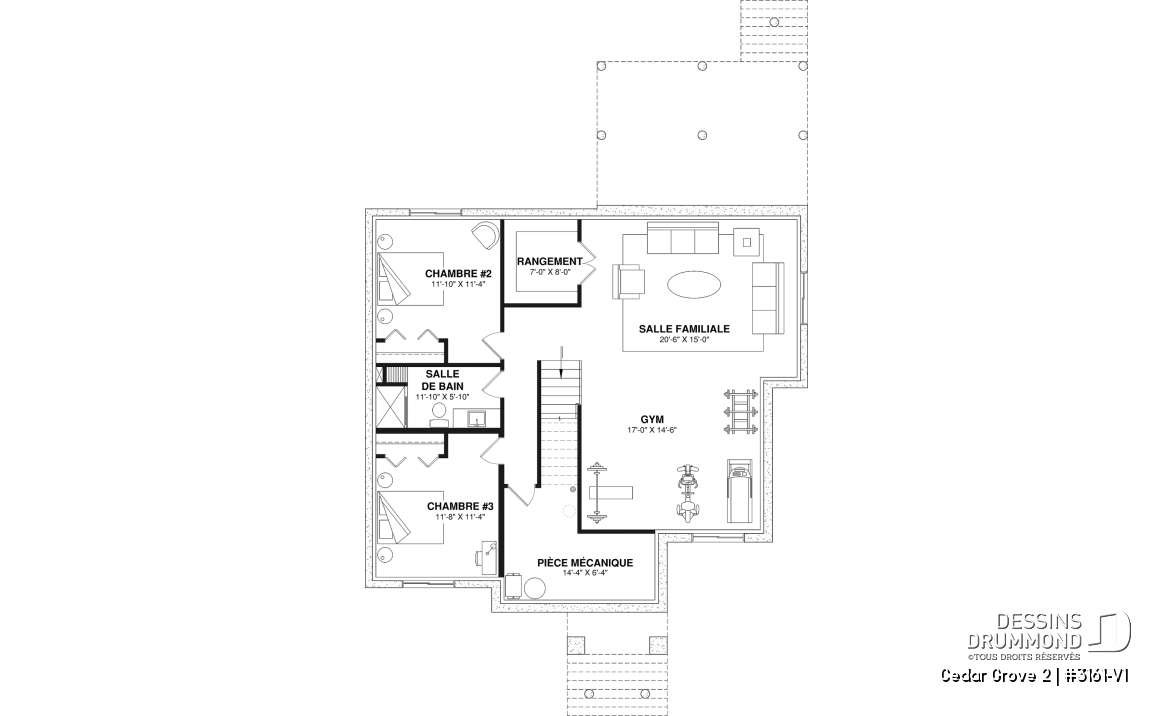 Sous-sol aménagé (Optionel $) - Maison farmhouse avec superbe suite principale au RDC, aménagement pensé pour familles avec ados - Cedar Grove 2
