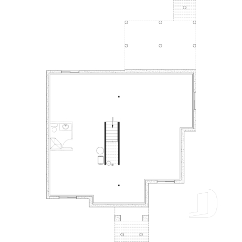 Sous-sol aménageable - Maison farmhouse compacte à aire ouverte, plafond cathédral et sous-sol aménagé optionnel - Cedar Grove 2