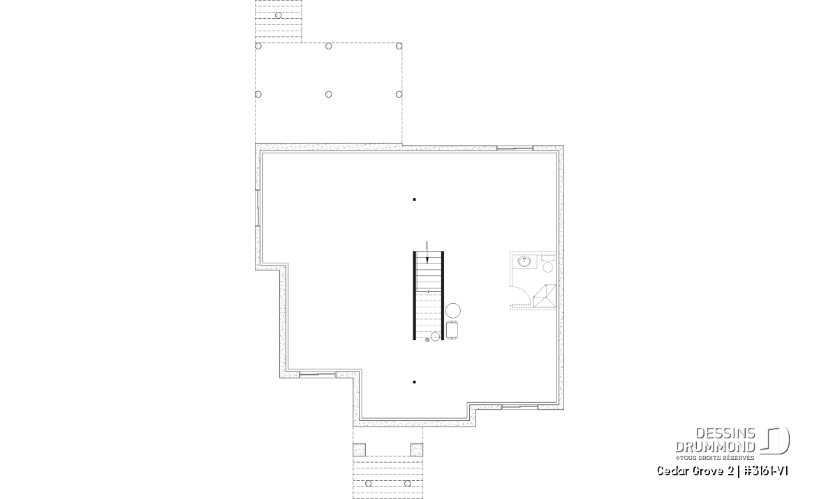 Sous-sol aménageable - Maison farmhouse avec superbe suite principale au RDC, aménagement pensé pour familles avec ados - Cedar Grove 2