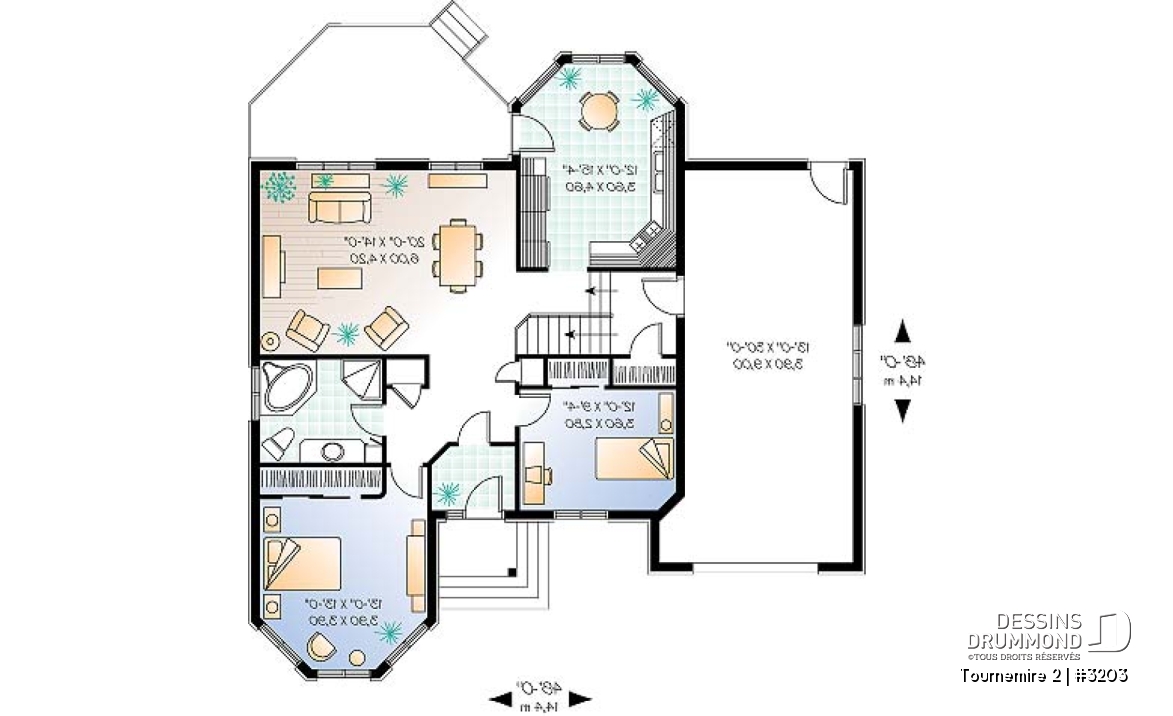 Rez-de-chaussée - Bungalow victorien de 2 ch.offrant porte française entre séjour et salle à manger - Tournemire 2