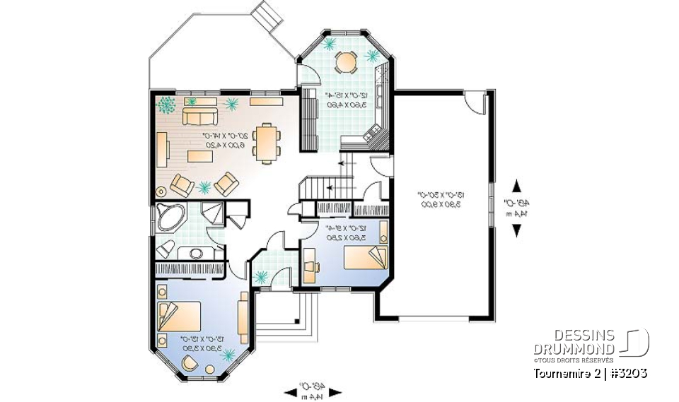 Rez-de-chaussée - Bungalow victorien de 2 ch.offrant porte française entre séjour et salle à manger - Tournemire 2