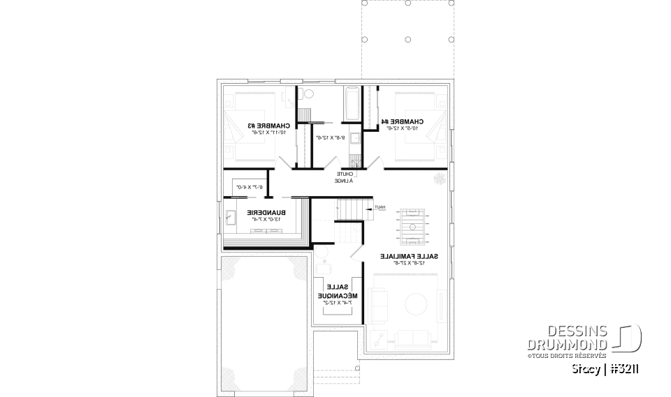 Sous-sol aménagé (Optionel $) - Plan de plain-pied avec garage et 2 chambres au rez-de-chaussée, sous-sol aménagé optionnel - Stacy