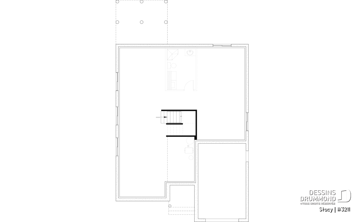 Sous-sol aménageable - Plan de plain-pied avec garage et 2 chambres au rez-de-chaussée, sous-sol aménagé optionnel - Stacy