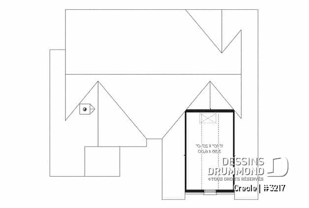 Rangement boni - Plan de plain-pied craftsman, 2 chambres, plafond cathédrale au séjour, garage double - Creole
