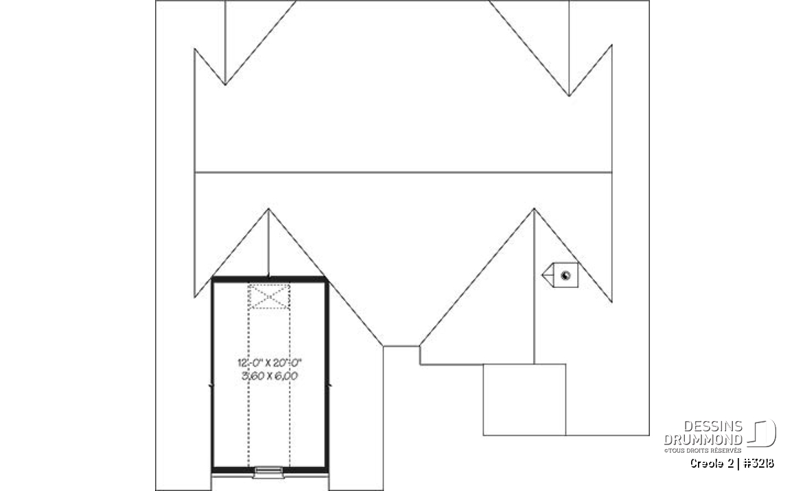 Rangement boni - Bungalow style rustique, 3 chambres, garage avec espace boni au-dessus - Creole 2