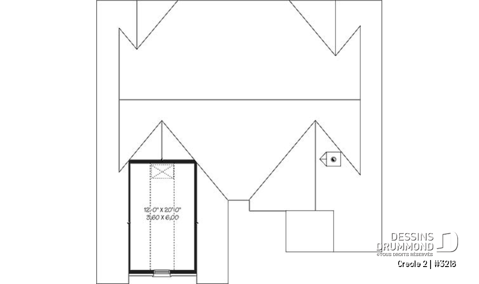 Rangement boni - Bungalow style rustique, 3 chambres, garage avec espace boni au-dessus - Creole 2