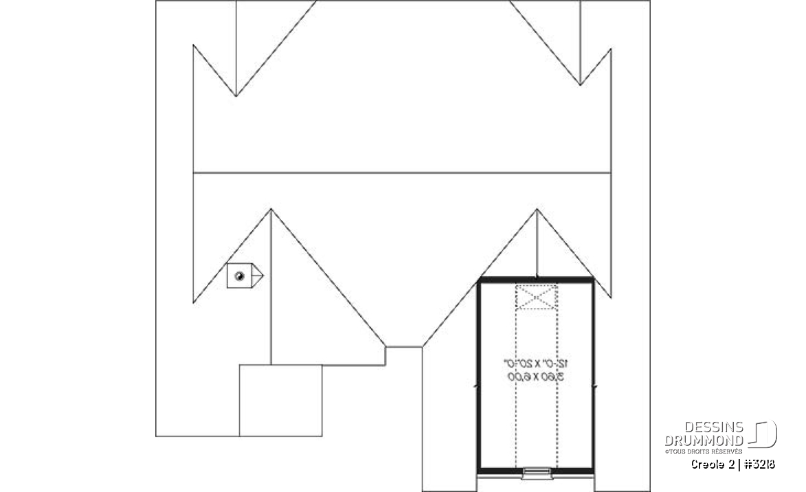 Rangement boni - Bungalow style rustique, 3 chambres, garage avec espace boni au-dessus - Creole 2