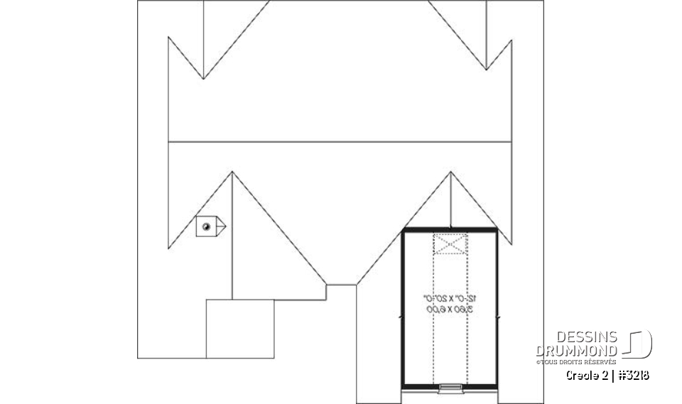 Rangement boni - Bungalow style rustique, 3 chambres, garage avec espace boni au-dessus - Creole 2