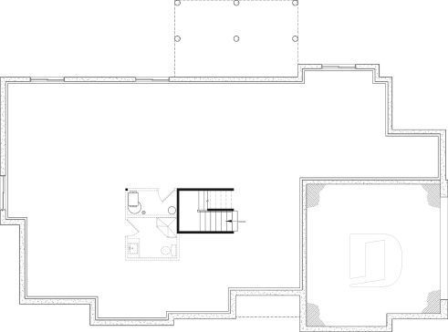 Sous-sol aménageable - Plan de maison plain-pied lumineux avec garage double, plafond cathédrale et jusqu’à 6 chambres - Dambroise 2