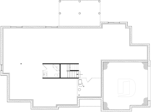 Sous-sol aménageable - Plan de maison plain-pied lumineux avec garage double, plafond cathédrale et jusqu’à 6 chambres - Dambroise 2