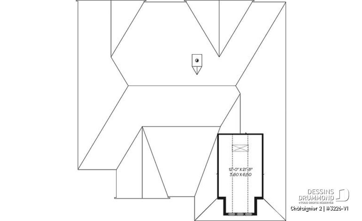 Rangement boni - Plan de plain-pied style ranch, garage double, 3 chambres, 2 salles de bain, foyer, plafond 9 pieds partout - Châtaignier 2