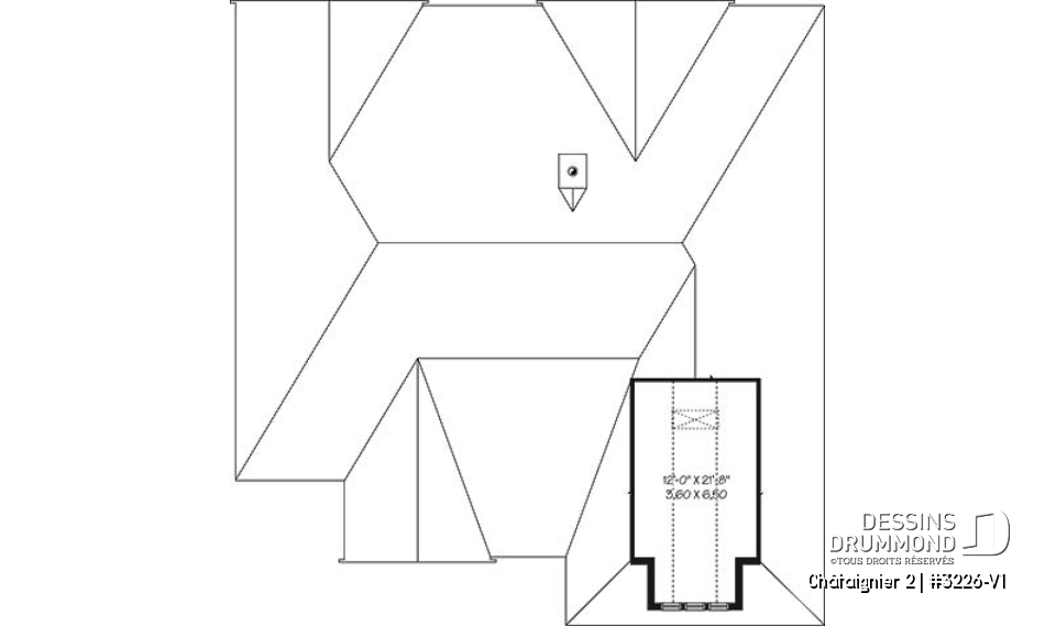 Rangement boni - Plan de plain-pied style ranch, garage double, 3 chambres, 2 salles de bain, foyer, plafond 9 pieds partout - Châtaignier 2