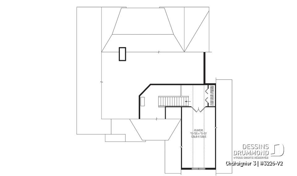 Espace boni - Plain-pied style ranch avec garage double, 2 à 4 chambres, superbe cuisine avec îlot, foyer, suite des parents - Châtaignier 3