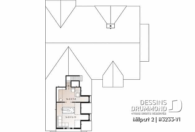 Étage - Farmhouse 3 chambres, chambre parents balcon privé, bureau, espace boni, foyer, garde-manger, 2.5 s.bain - Millport 2