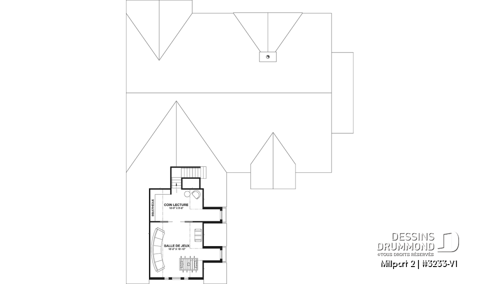 Étage - Farmhouse 3 chambres, chambre parents balcon privé, bureau, espace boni, foyer, garde-manger, 2.5 s.bain - Millport 2