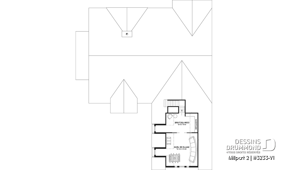 Étage - Farmhouse 3 chambres, chambre parents balcon privé, bureau, espace boni, foyer, garde-manger, 2.5 s.bain - Millport 2